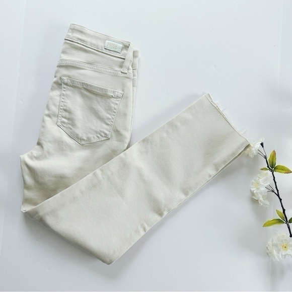 NEW Paige Crop Straight Pants – Jacqueline Style, Cream Classic - Picture 7 of 9